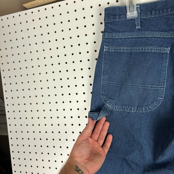 Dickies‎ Carpenter Pants Jeans Size 34x32 Work Wear Blue Hammer Y2K 90s Skate - Picture 4 of 8